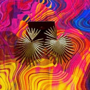 Large gold lightweight decorative earrings